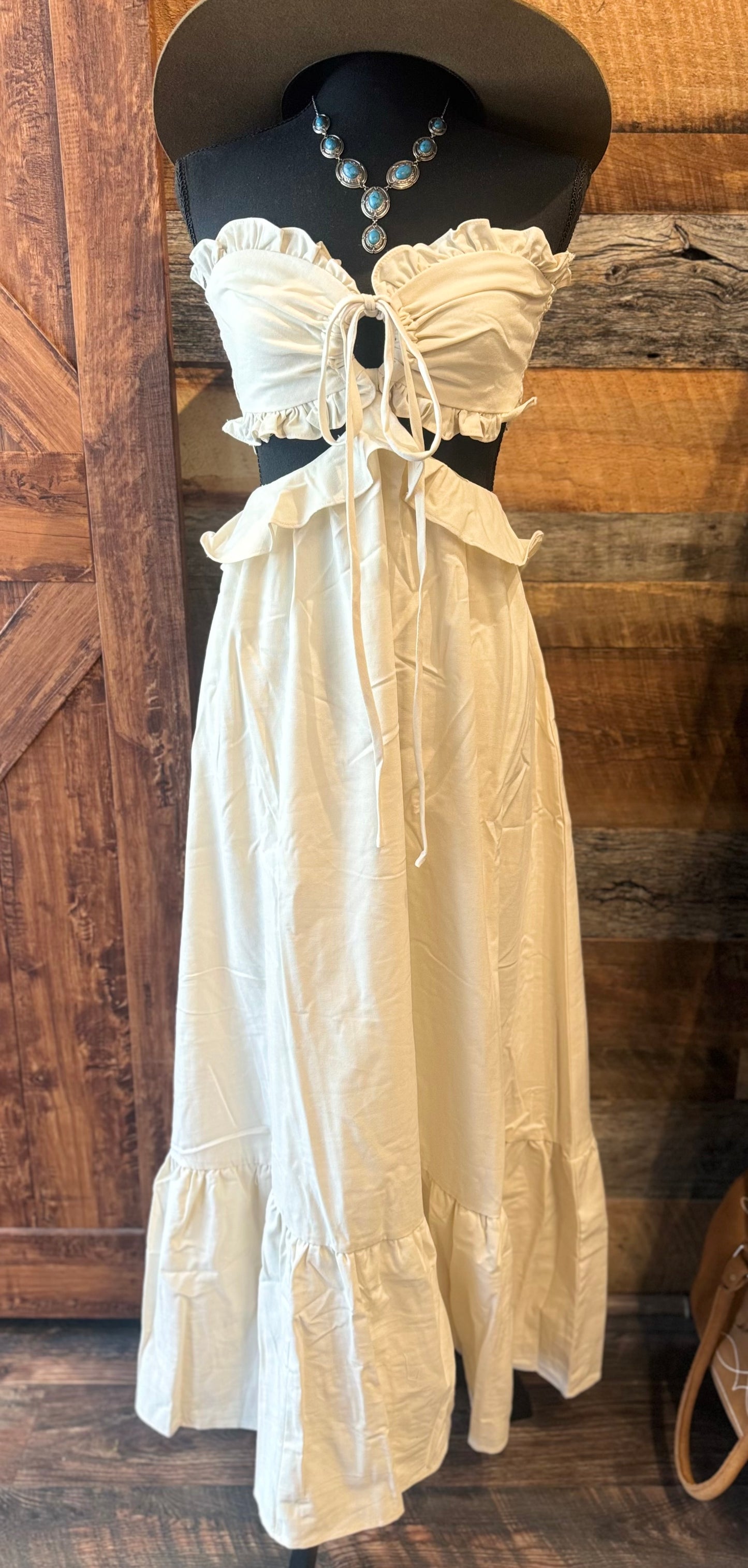 Isabelle Ivory Maxi Halter Dress