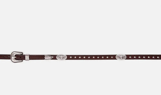 Hat Band Brown Diamond Cut Longhorn Concho