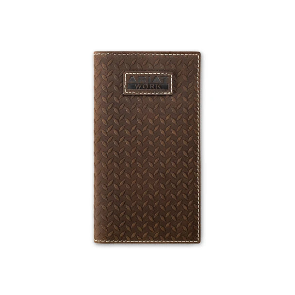 ARIAT DIAMOND PLATE EMBOSSED BROWN WALLET