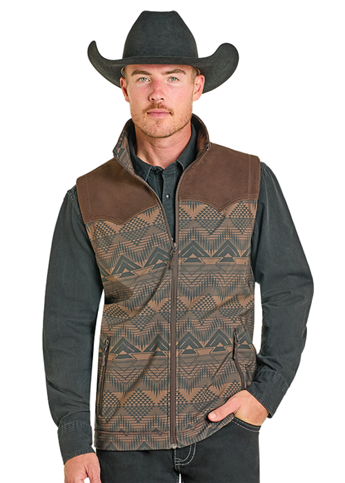 Brown Aztec Soft Shell Vest