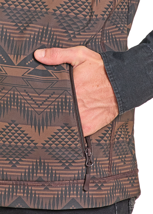 Brown Aztec Soft Shell Vest