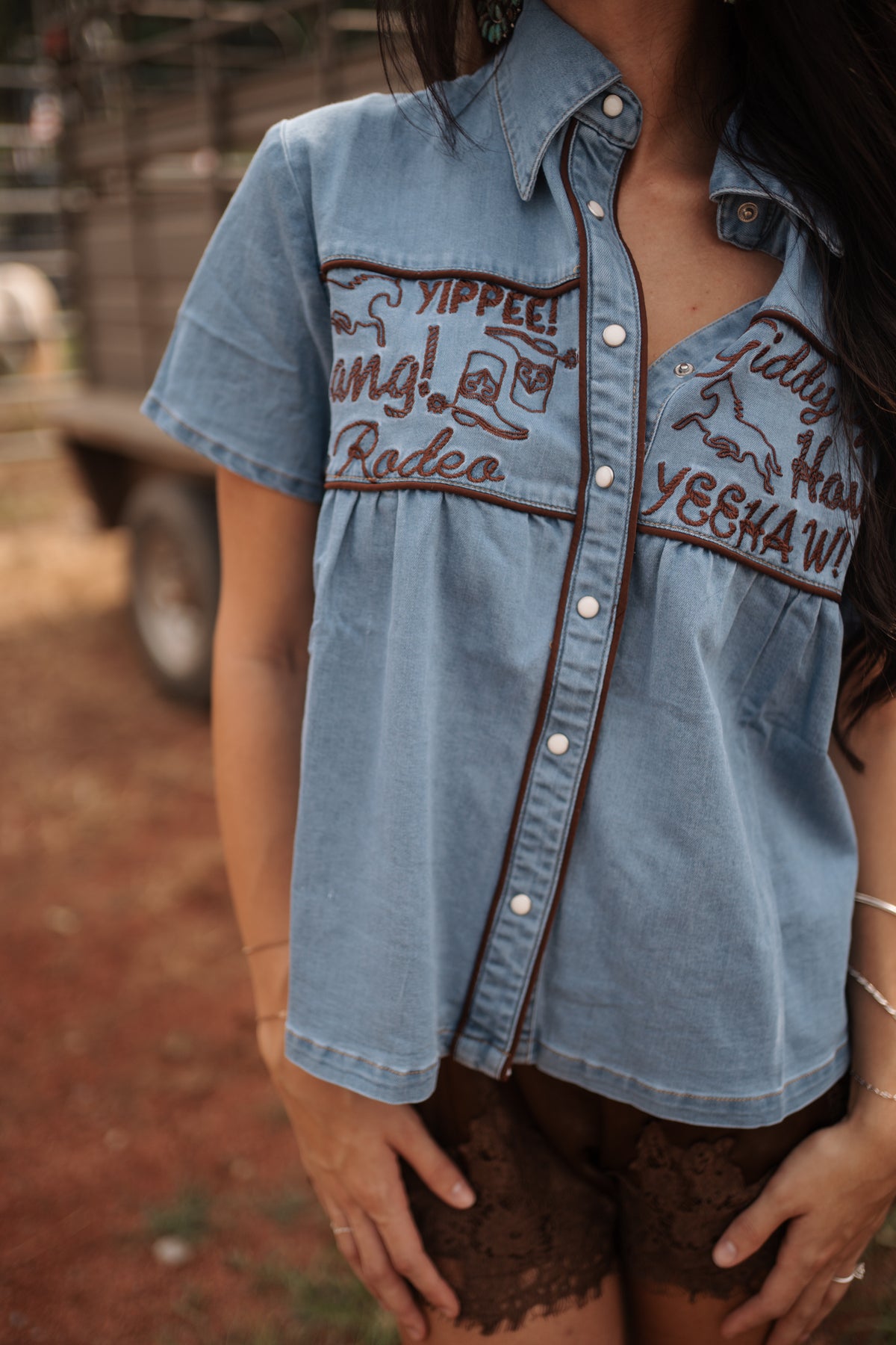 Yeehaw Snap Up Blouse