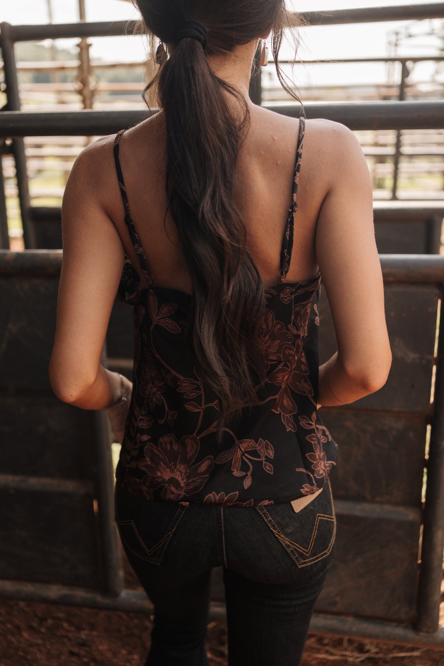 Tallula Floral Black Lace Tank