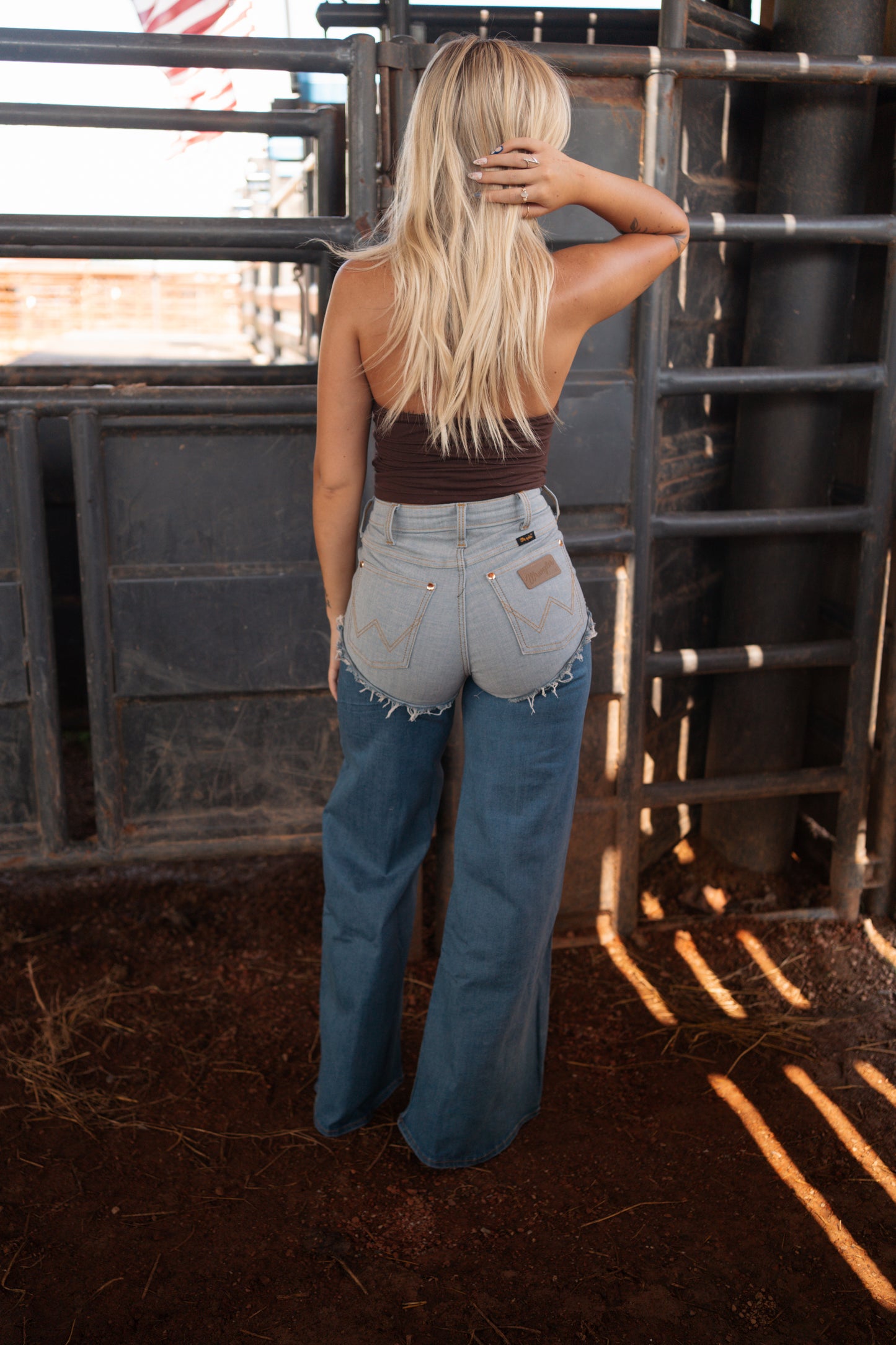 Lainey Wilson Denim Chaps Wide Leg