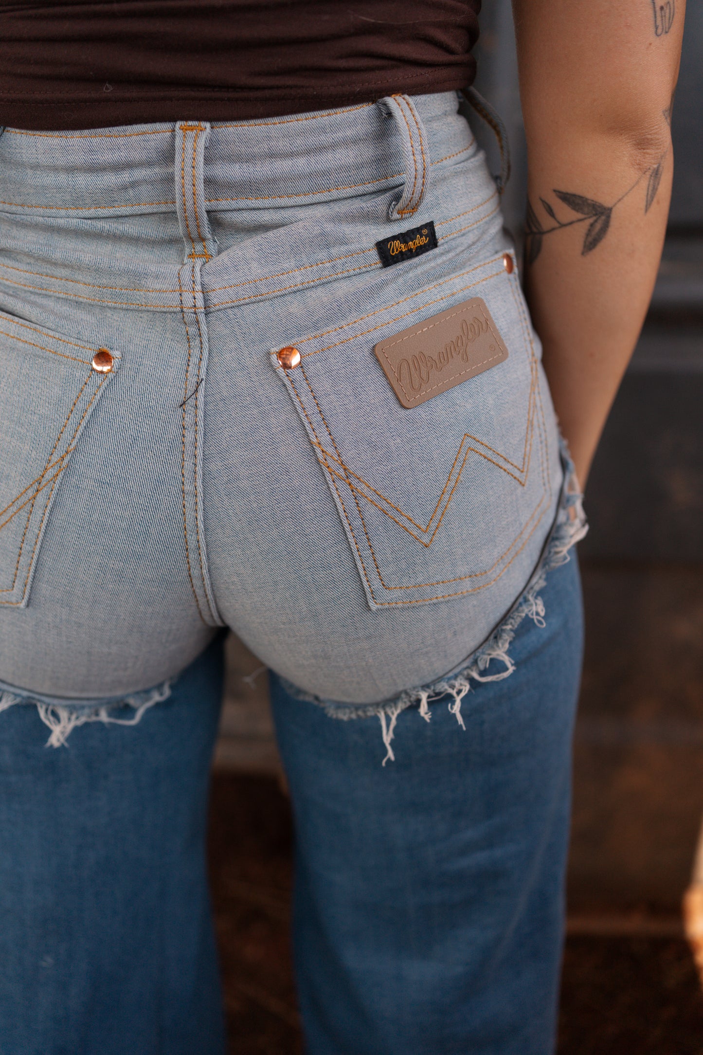 Lainey Wilson Denim Chaps Wide Leg