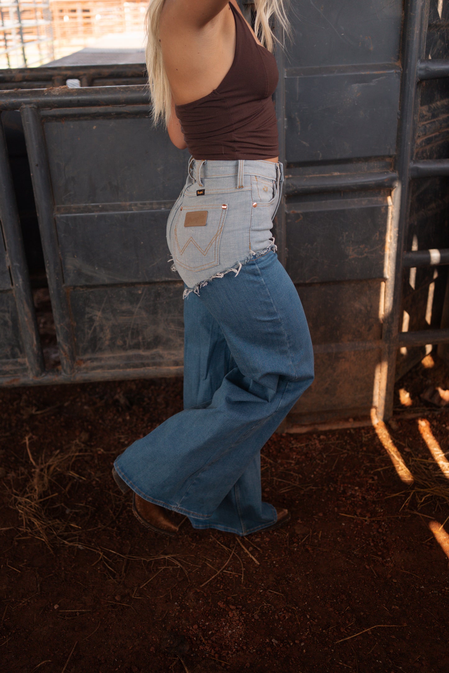 Lainey Wilson Denim Chaps Wide Leg