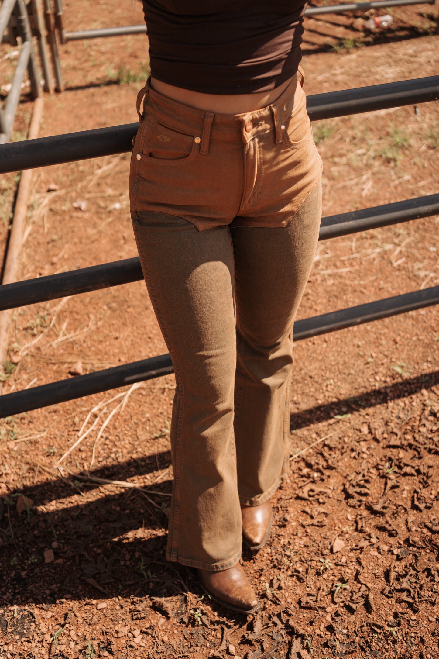 Lainey Wilson Brown Chaps Flares