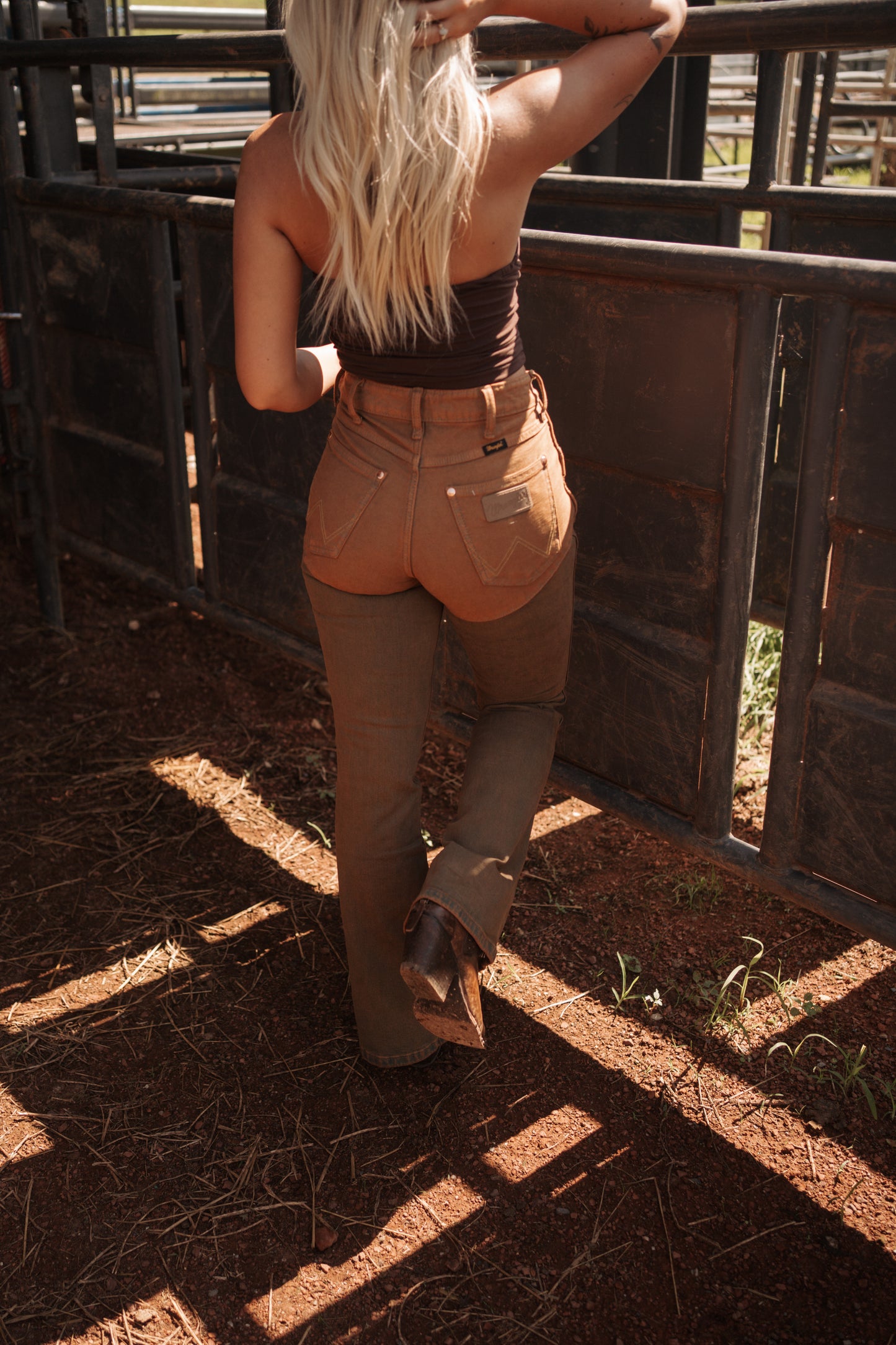 Lainey Wilson Brown Chaps Flares