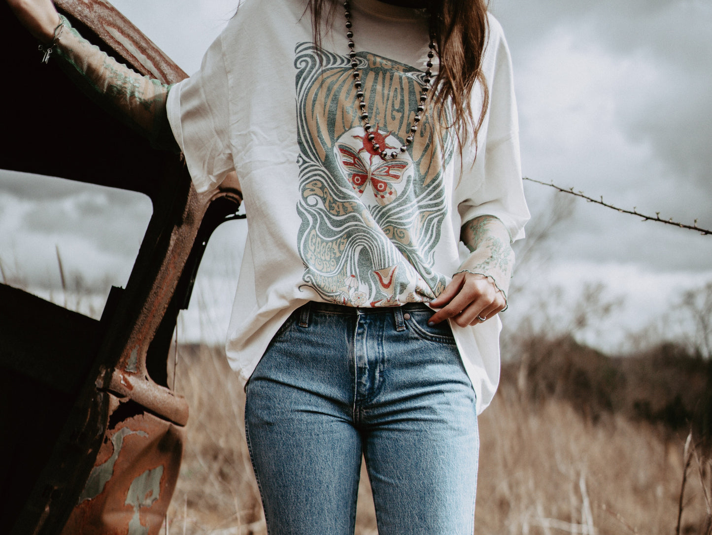 Wrangler White Long Live Women's Tee