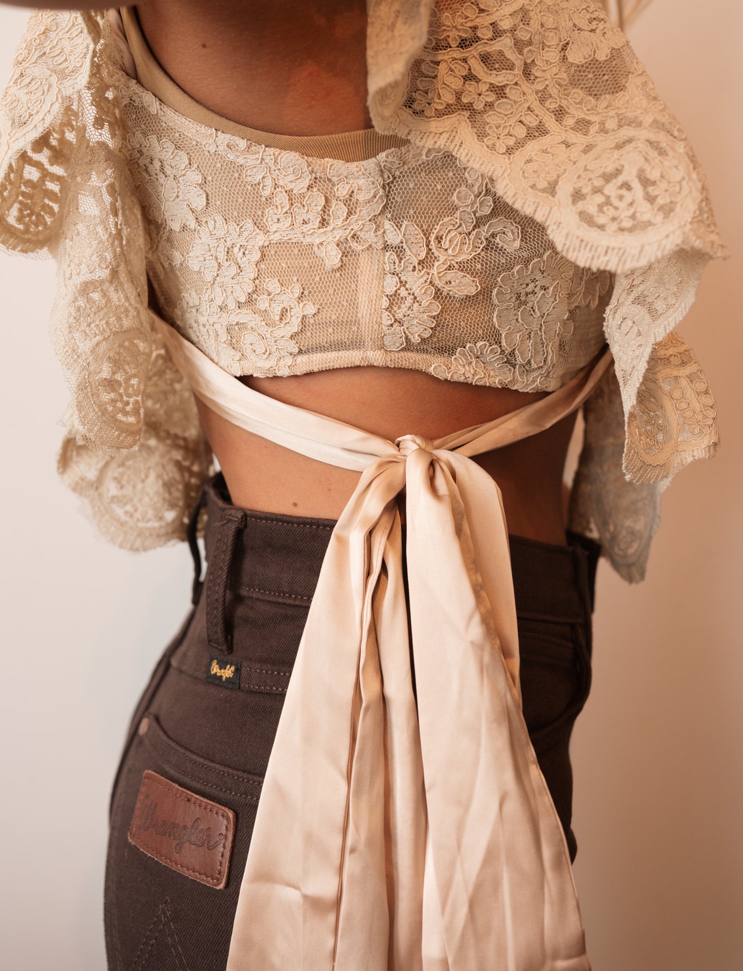 Lora Cream Lace Sleeveless Top