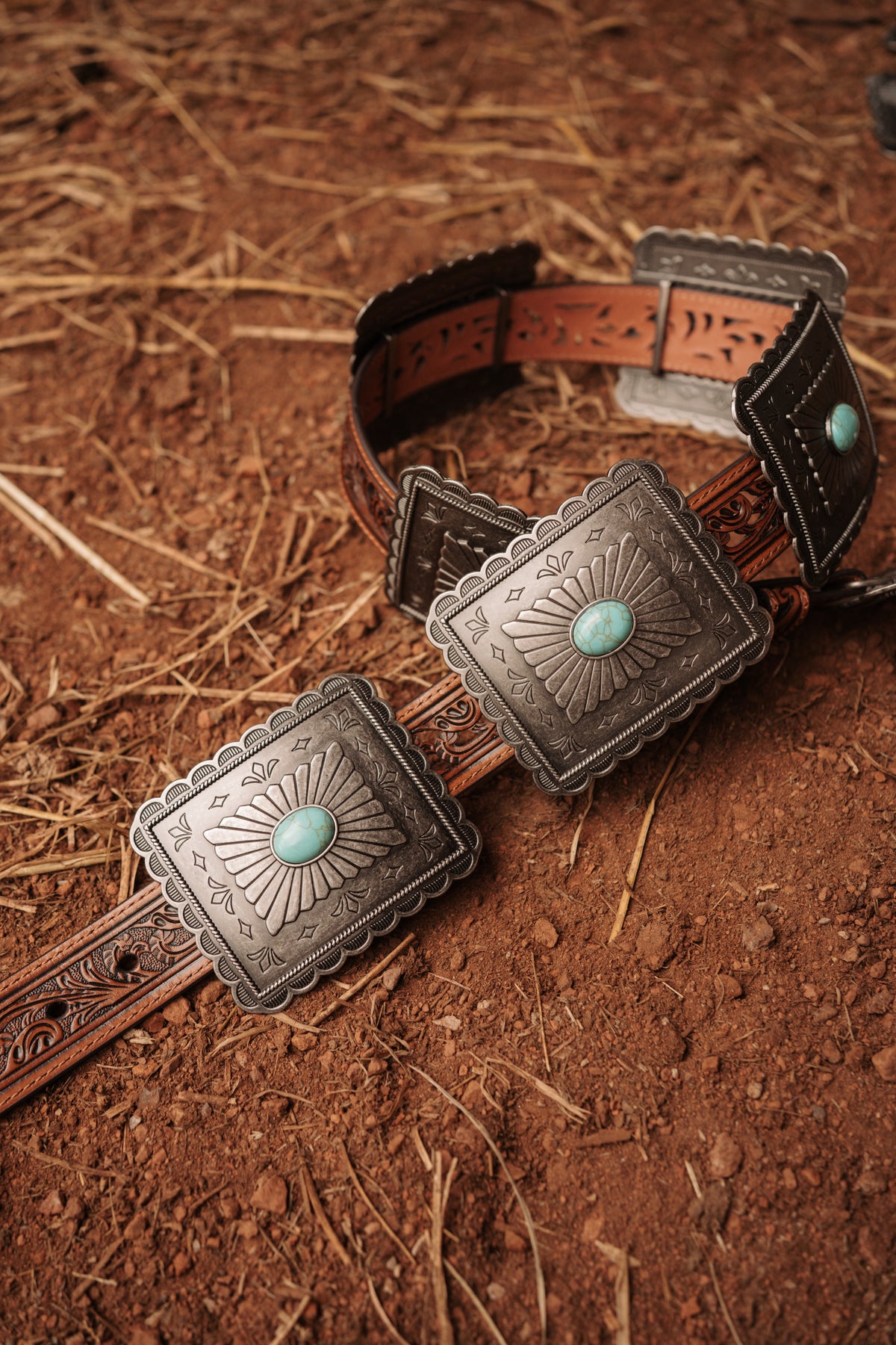 ARIAT Turquoise Square Concho Belt