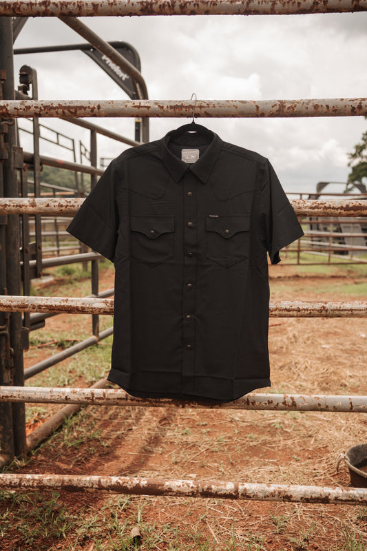 Tecovas Performance Western Snap Solid Black