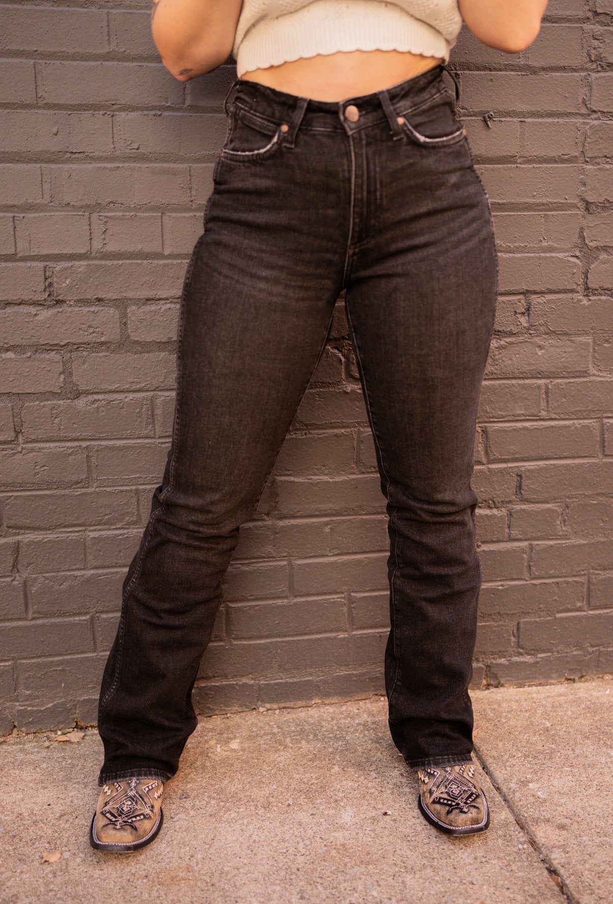 Premium Midnight Blue Whisker Bootcut Jeans