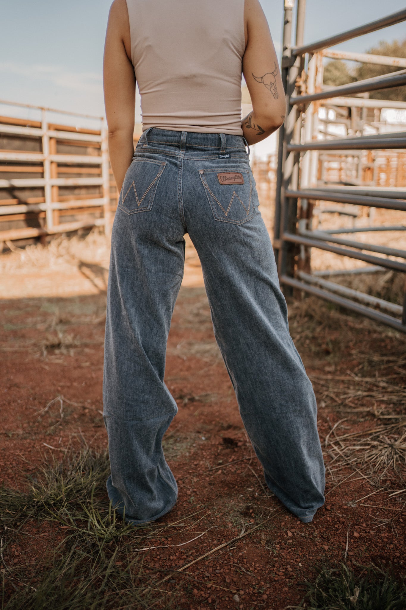 Wrangler Punchy Sueded Wide Leg