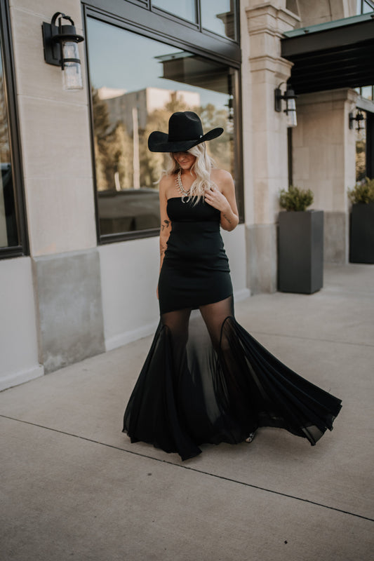 Drop Waist Strapless Dress