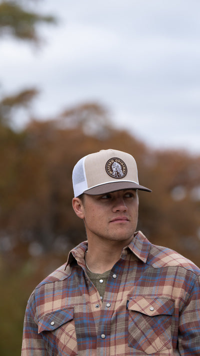 Hooey Quanah 5 Panel Trucker Hat Tan