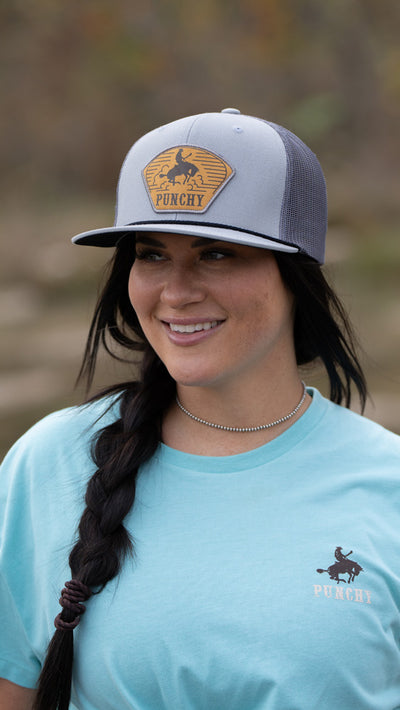 Hooey Cavvy 6 Panel Trucker Hat Grey