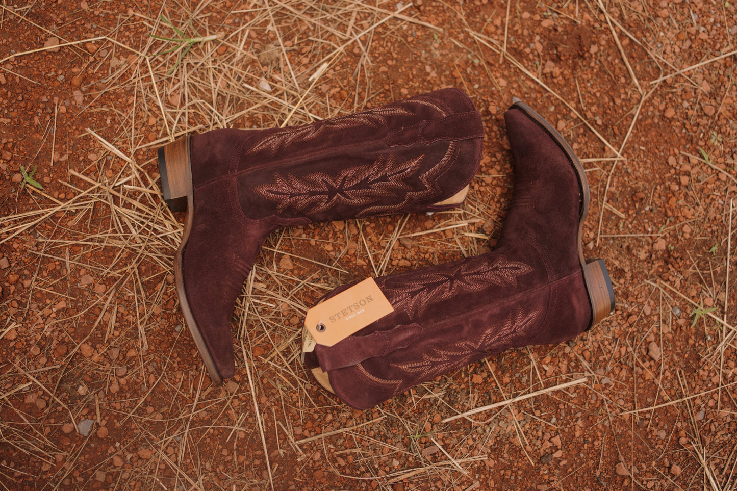 Stetson Plum Wine Suede Women's Boots