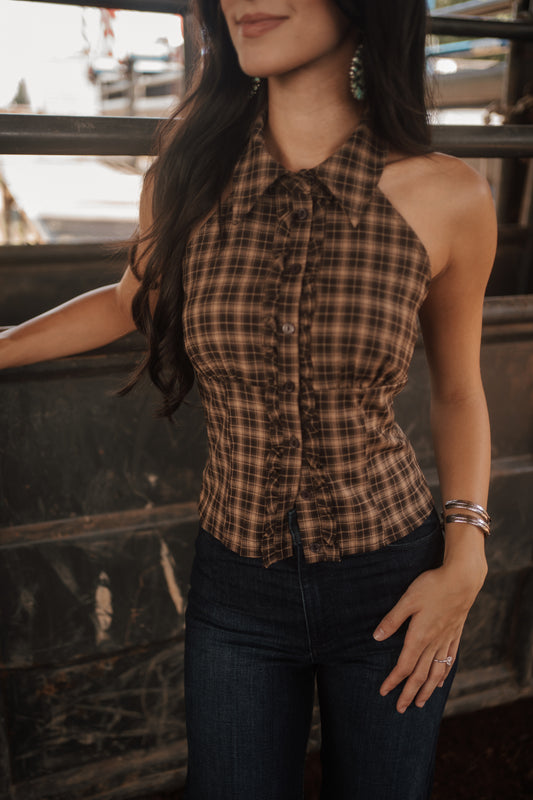 Presley Plaid Halter Top