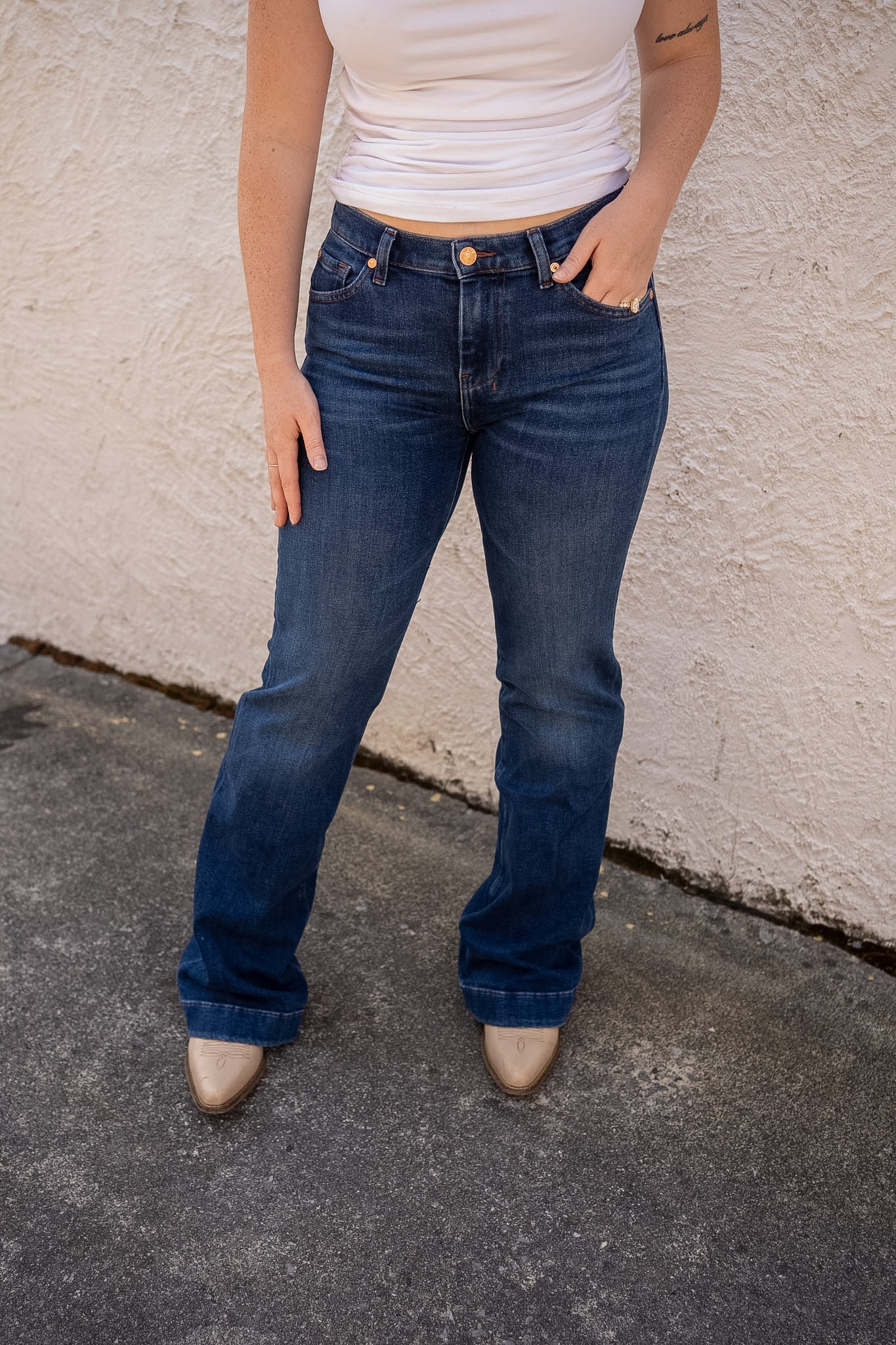 7 For All Mankind Dojo Current Sparkle Red White Blue Regular