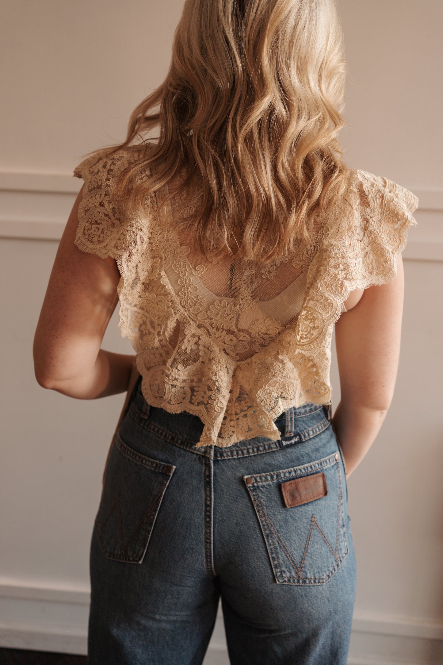 Lora Cream Lace Sleeveless Top