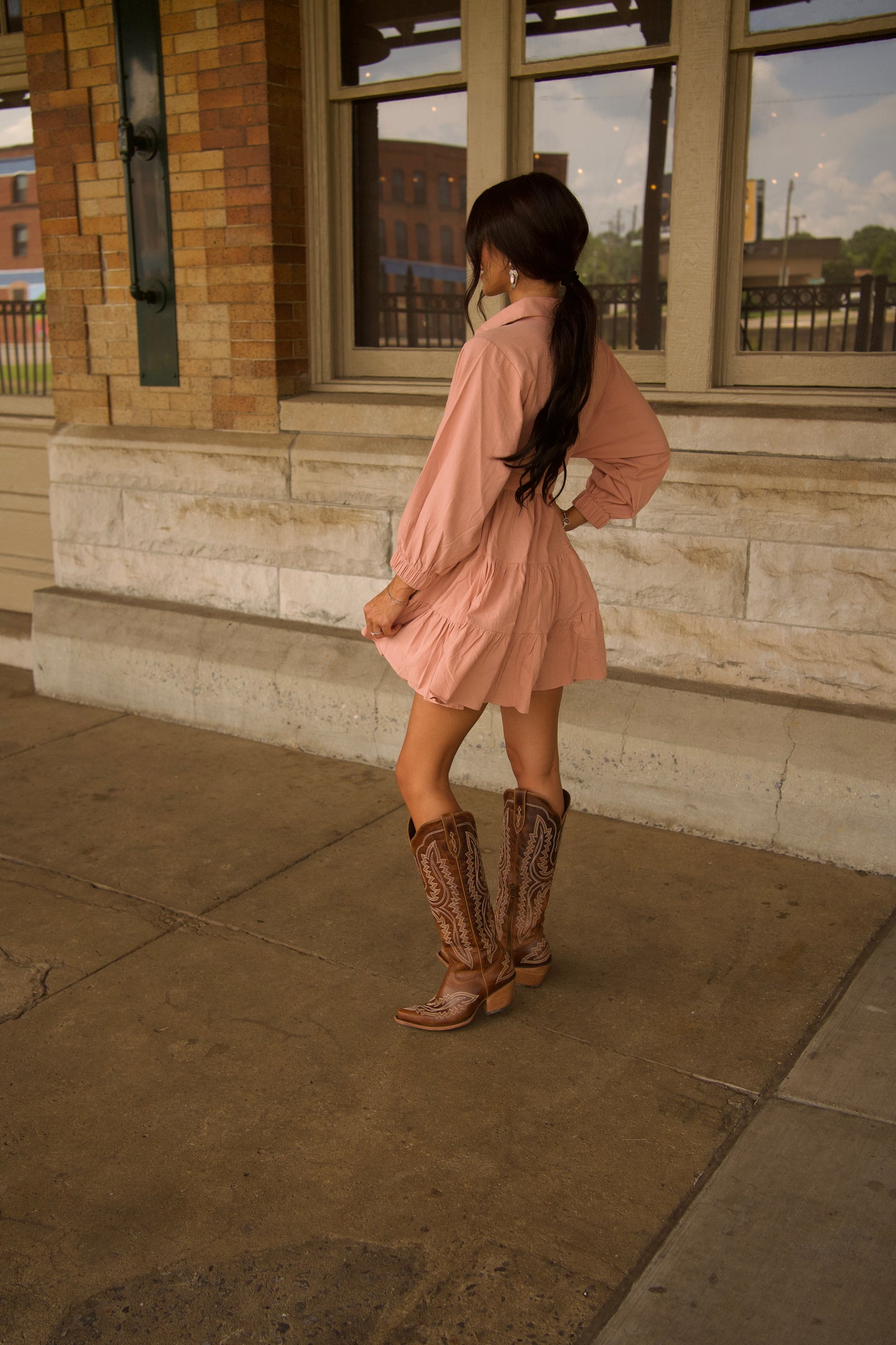 Rose Ruffle Mini Dress