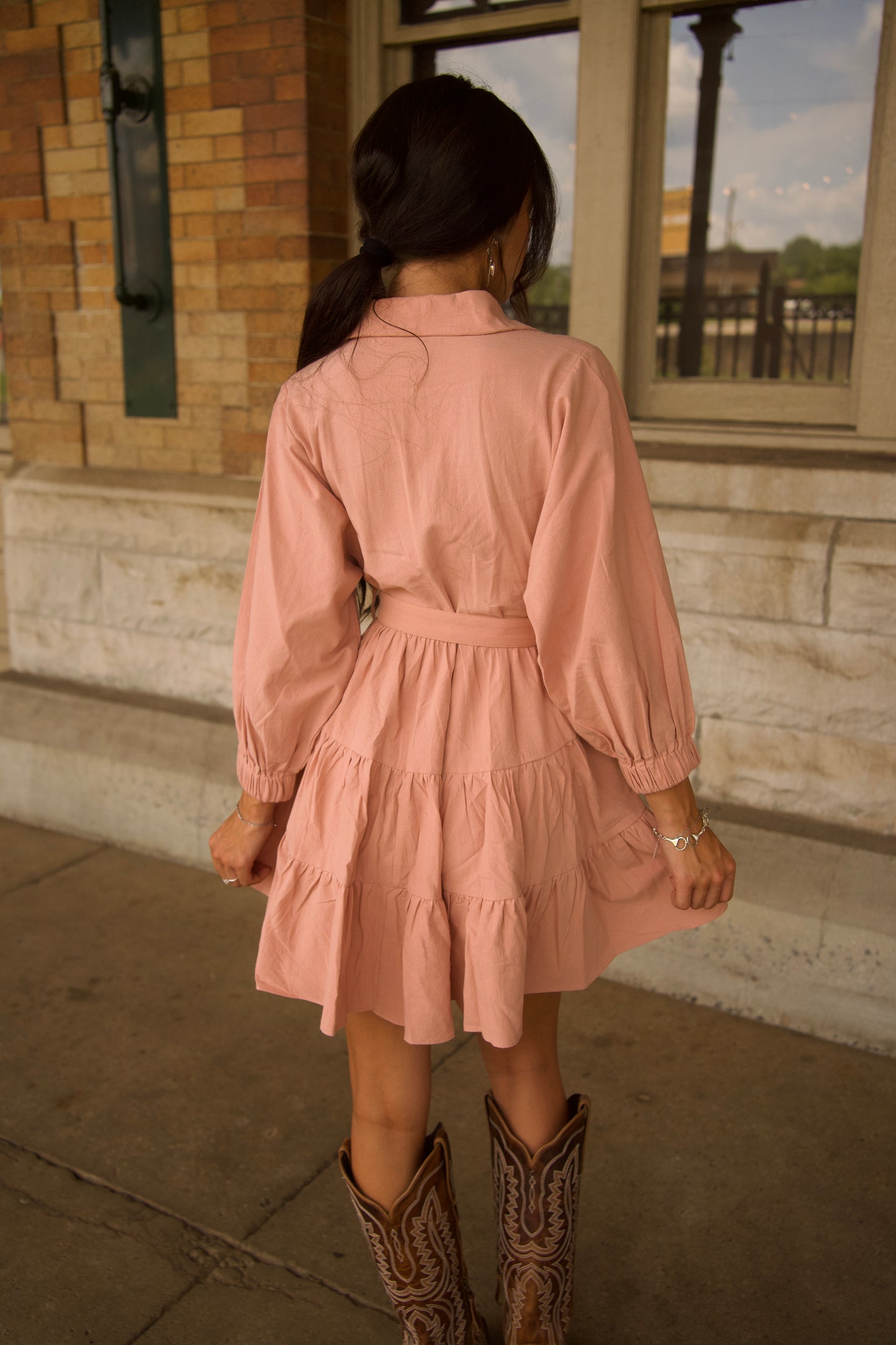 Rose Ruffle Mini Dress