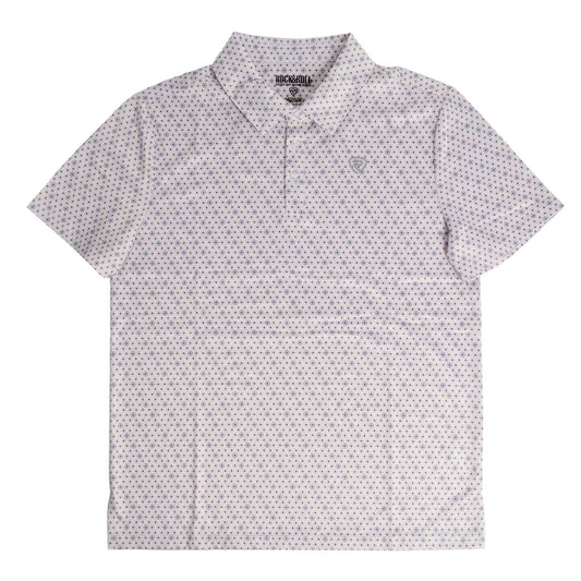 Rock & Roll Geo Print Polo White