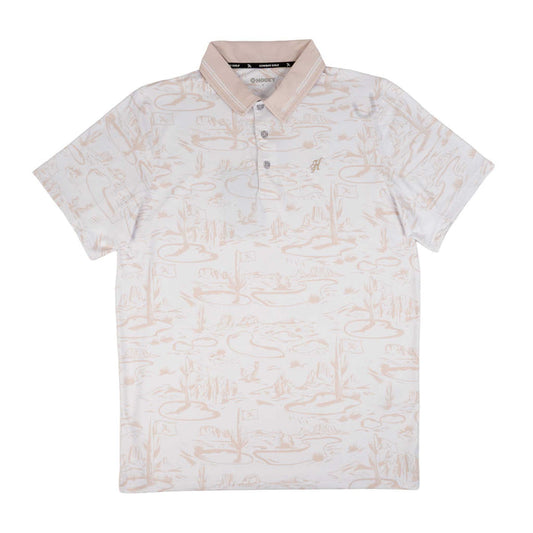 Hooey Men's Weekender White Tan Desert Polo Shirt