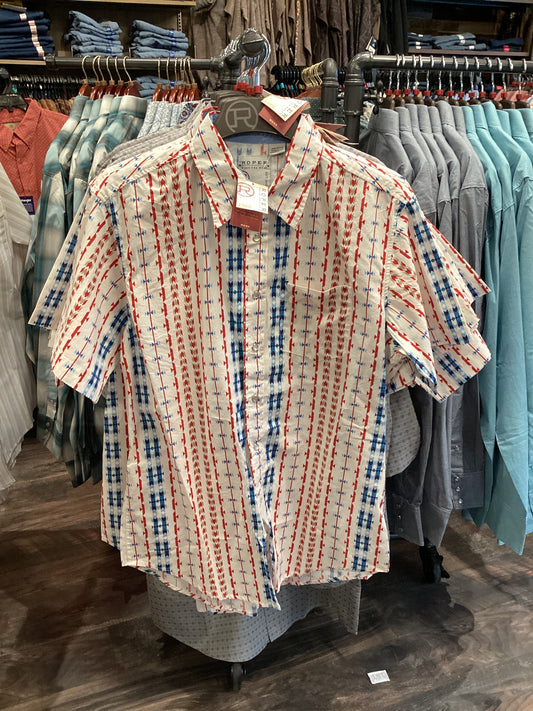 Roper Men's Vertical Performance Aztec Stripe Snap