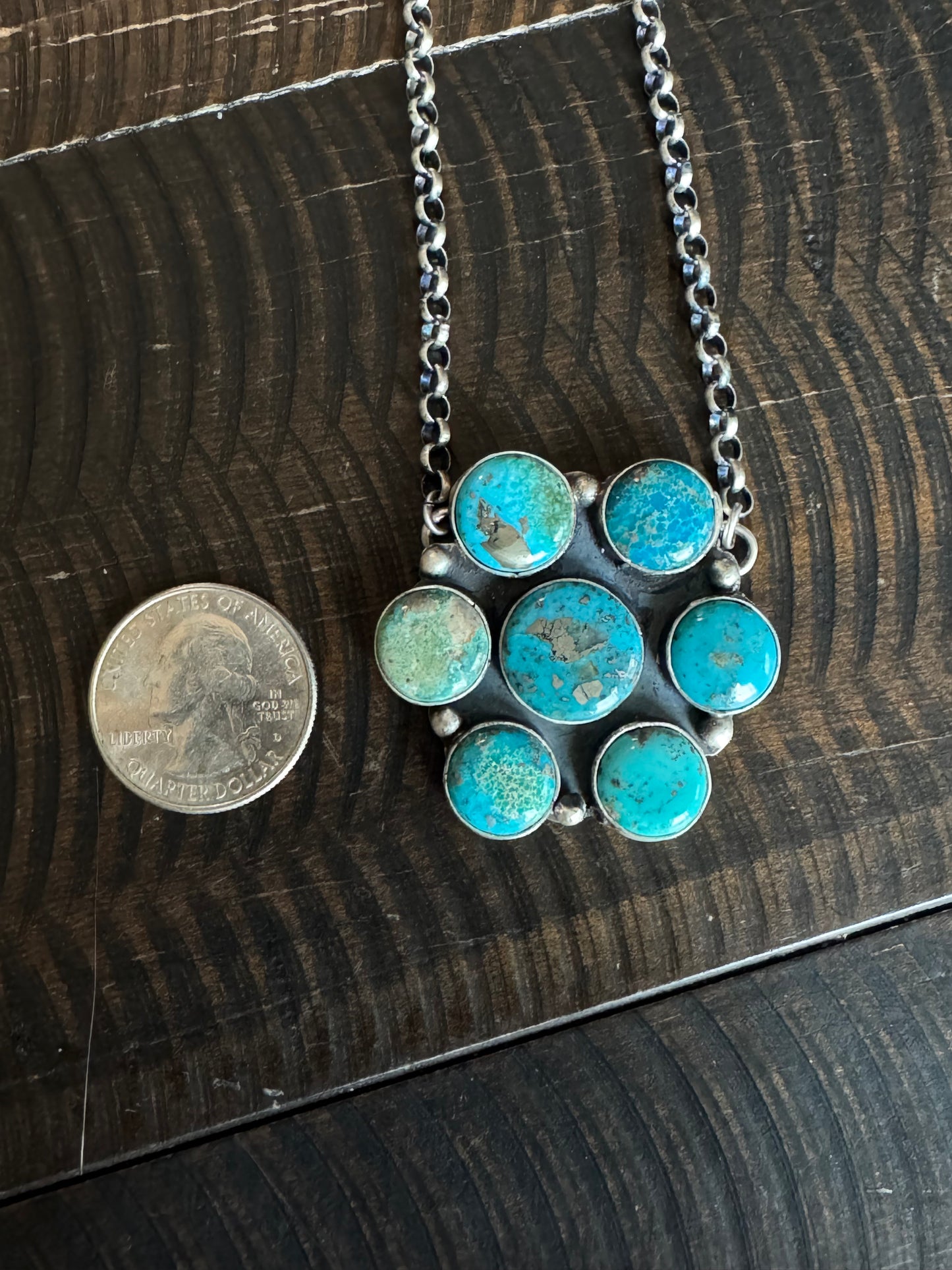 Authentic Isabella Turquoise Cluster Necklace