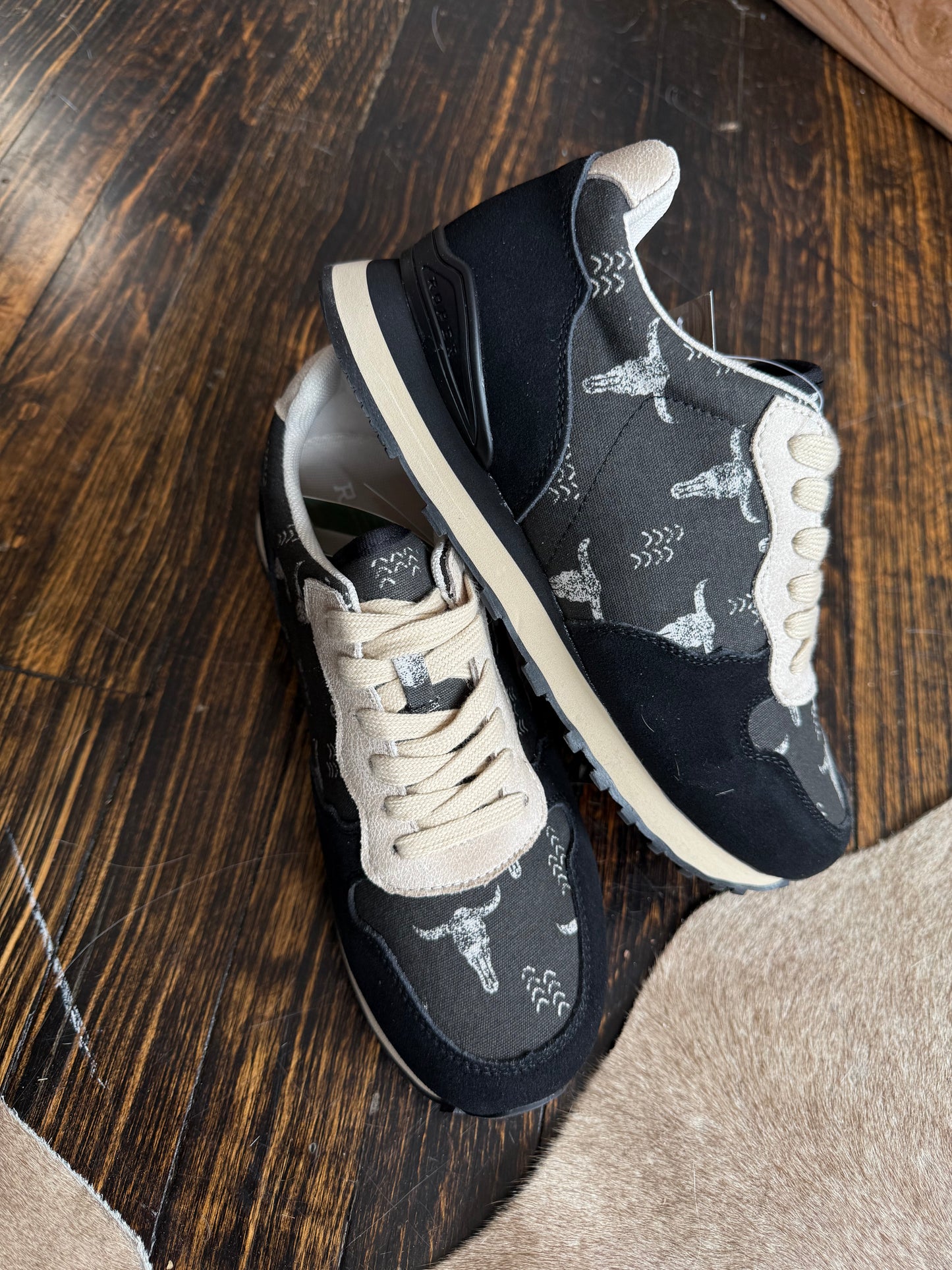 Steerhead Black Suede Canvas Tennis Jogger Casual Shoe