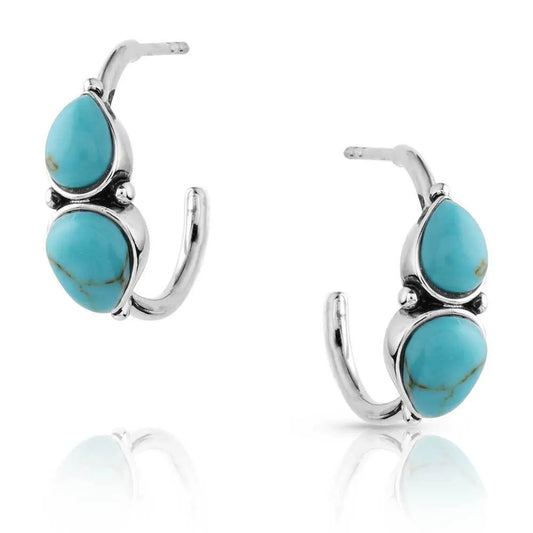Mirrored Turquoise Hoop Earrings