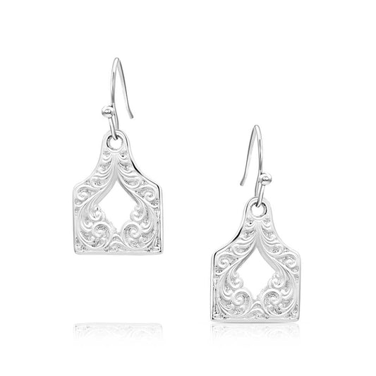 Out West Cow Tag Earrings