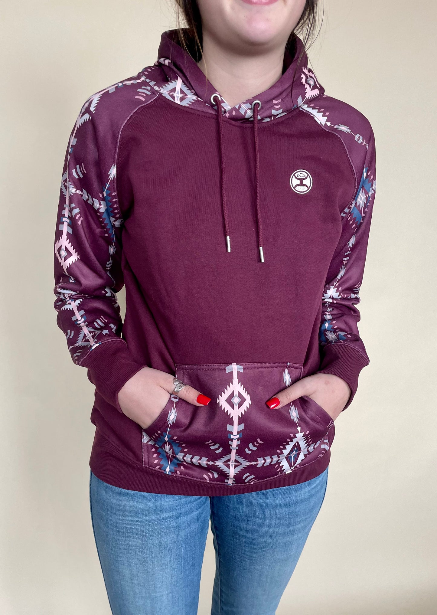 Hooey ladies maroon hoody