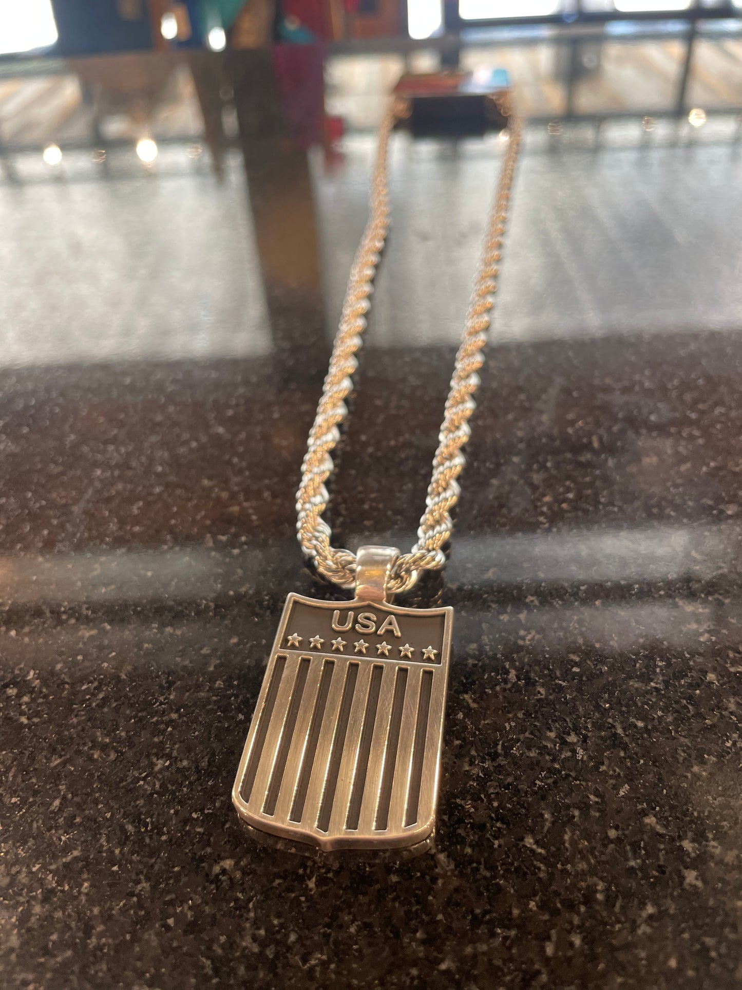 Twister USA Shield Necklace