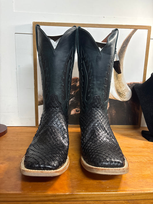 Black Jack Anaconda Snake Black Boots