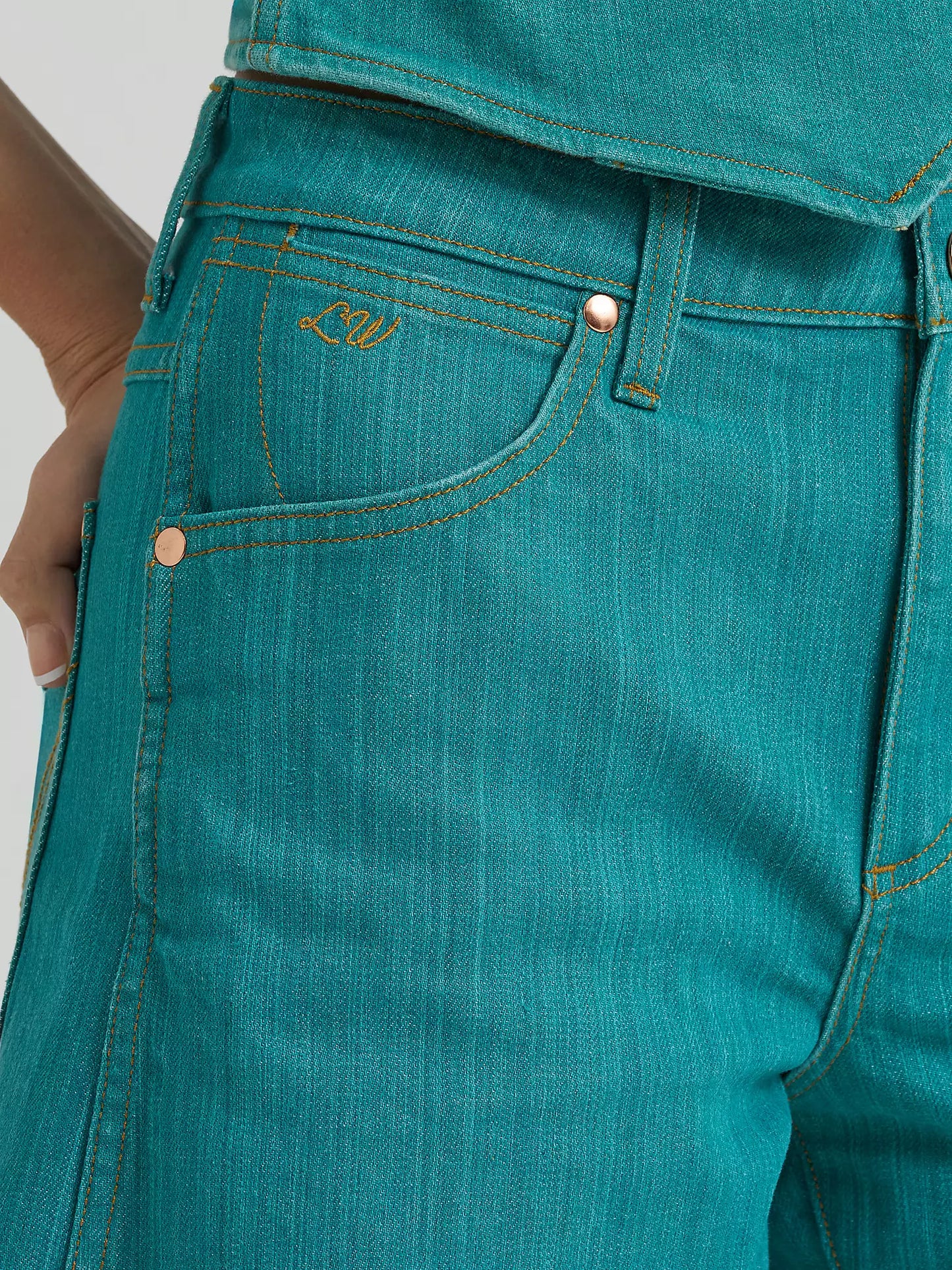 Wrangler Lainey Cowboy Short Turquoise