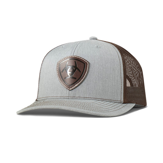 Ariat Grey Leather Patch Hat