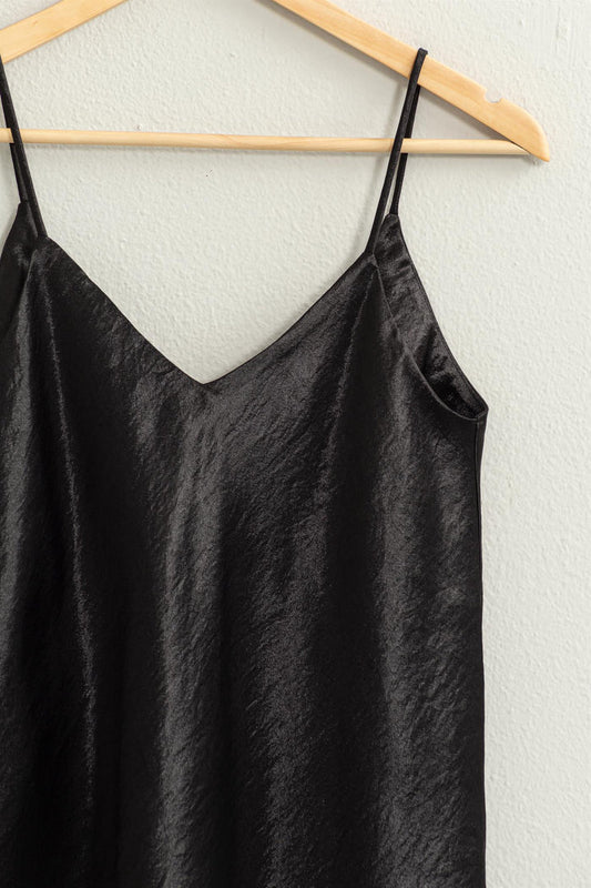 Linger Black V Neck Cami Top