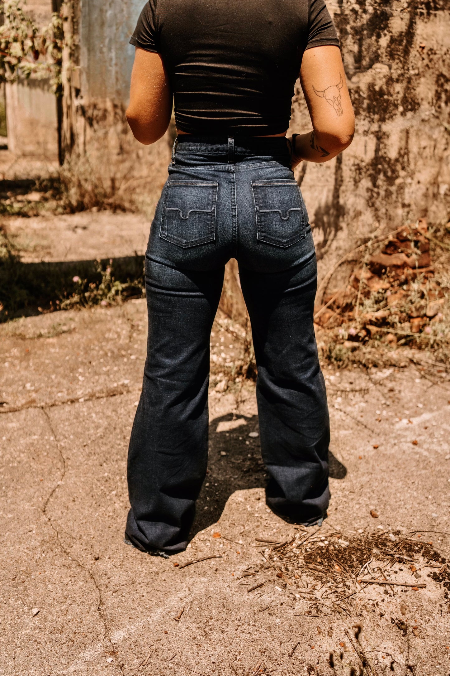 Kimes Olivia Dark Women's Wide Leg Jeans