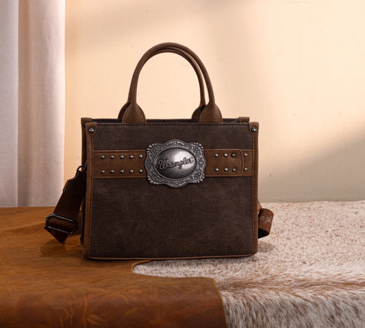 Wrangler Buckle Tote/Crossbody -Coffee