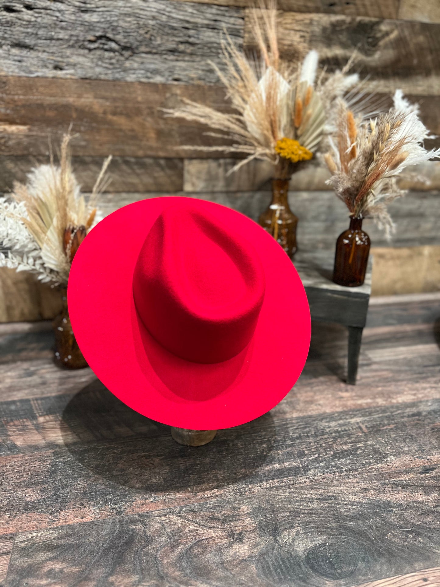 Lipstick Red Felt Hat