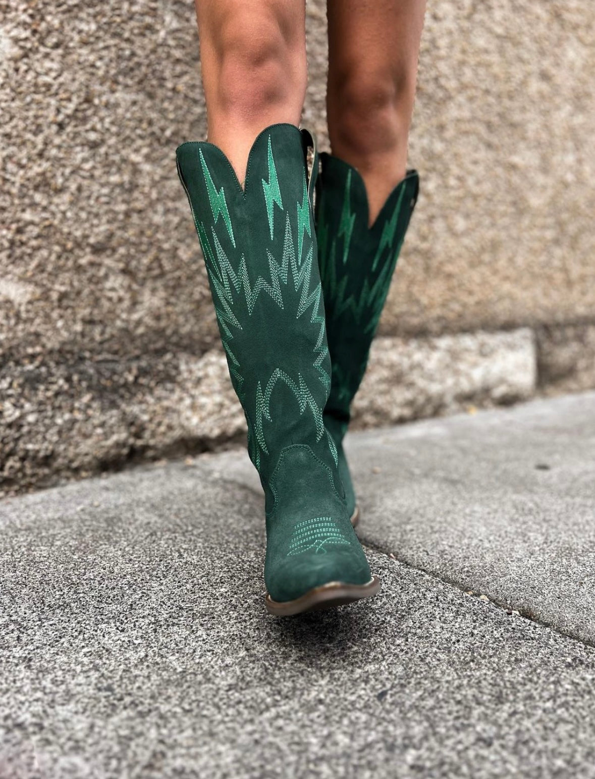 Green 2024 cowboy boots