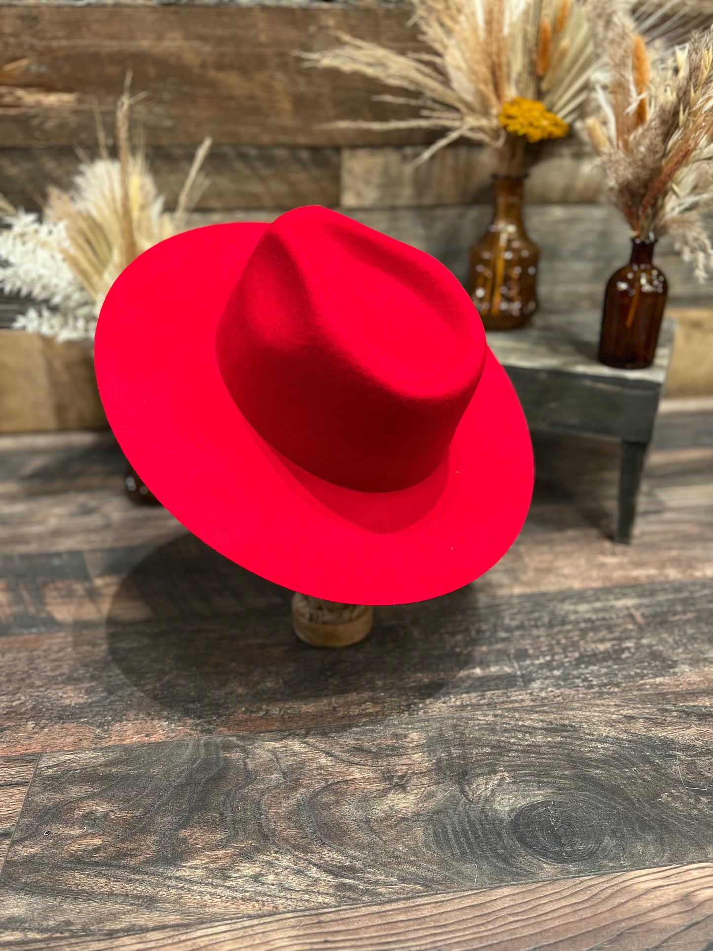 Lipstick Red Felt Hat