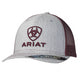 ARIAT GREY EMBROIDERY BURGUNDY MESH - HATS CAP - A300012009