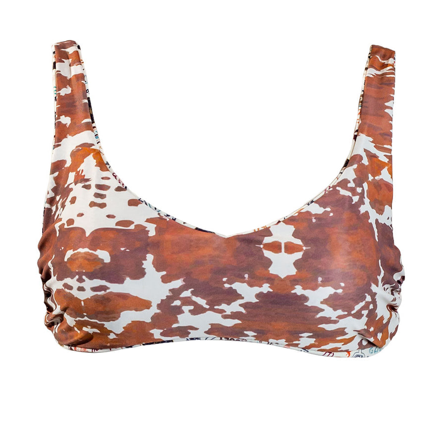 The Rampy Reversible Cow Print Swim Top