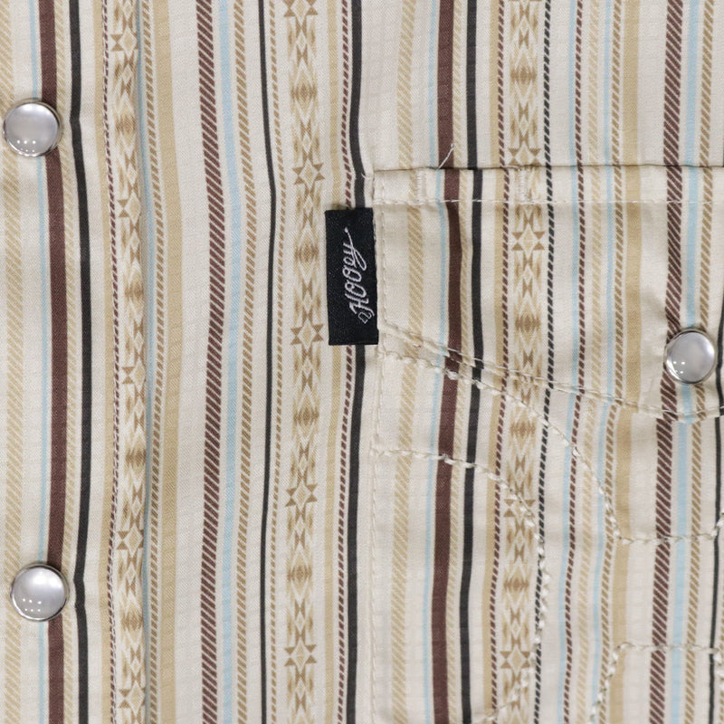 Hooey Sol Short Sleeve Pearl Snap Shirt Cream/Stripe