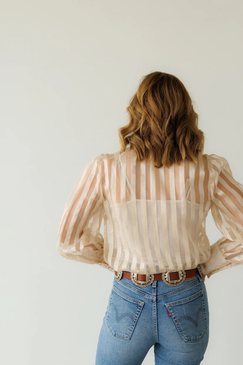 Tie Top, Cream Stripe