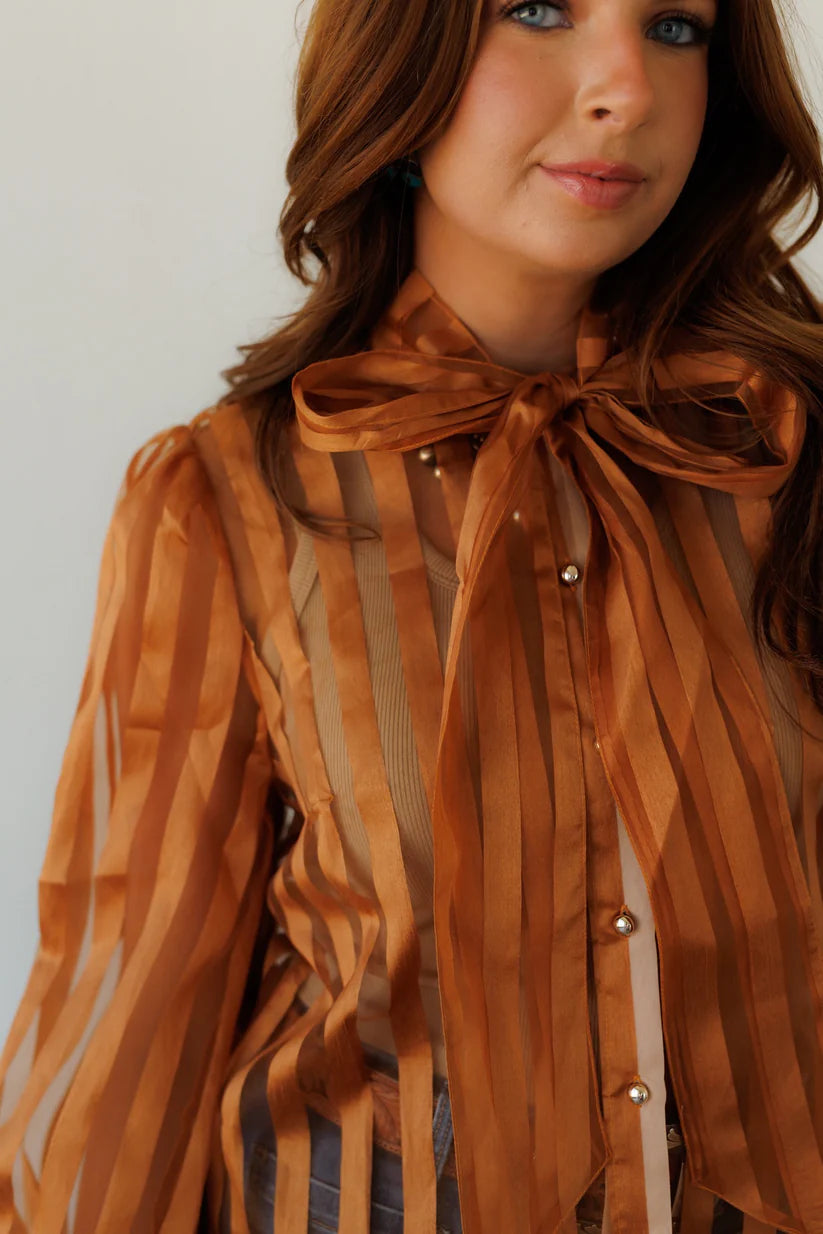 Tie Top, Rust Stripe